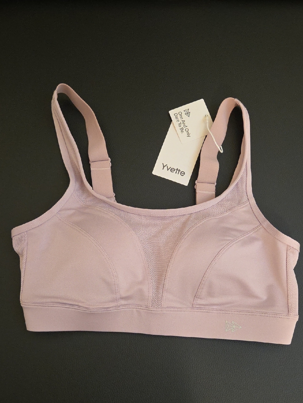 Yvette Pale Lilac Light-Support Sports Bra with Mesh Panel